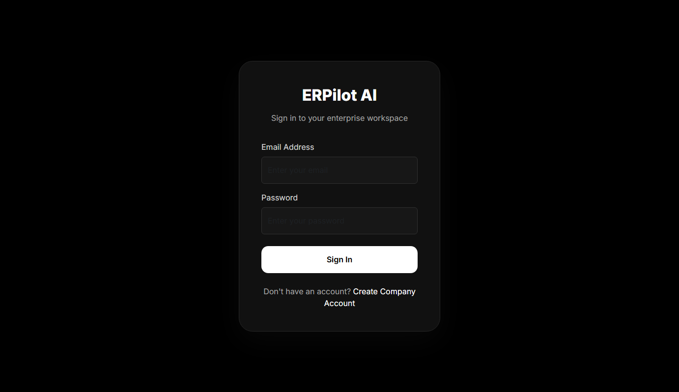 ERPilot AI Login Interface