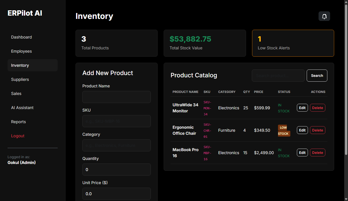 Warehouse Stock and Inventory Logs