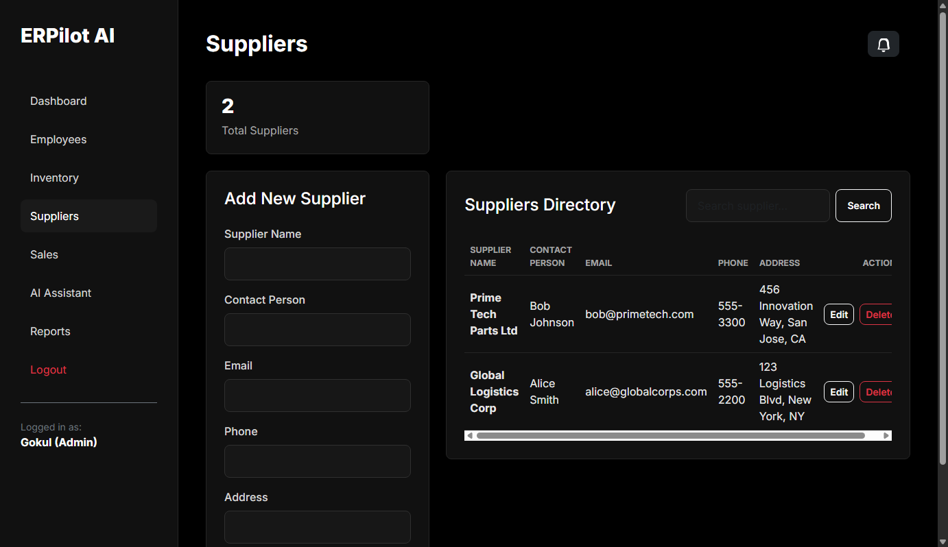 Suppliers Directory List