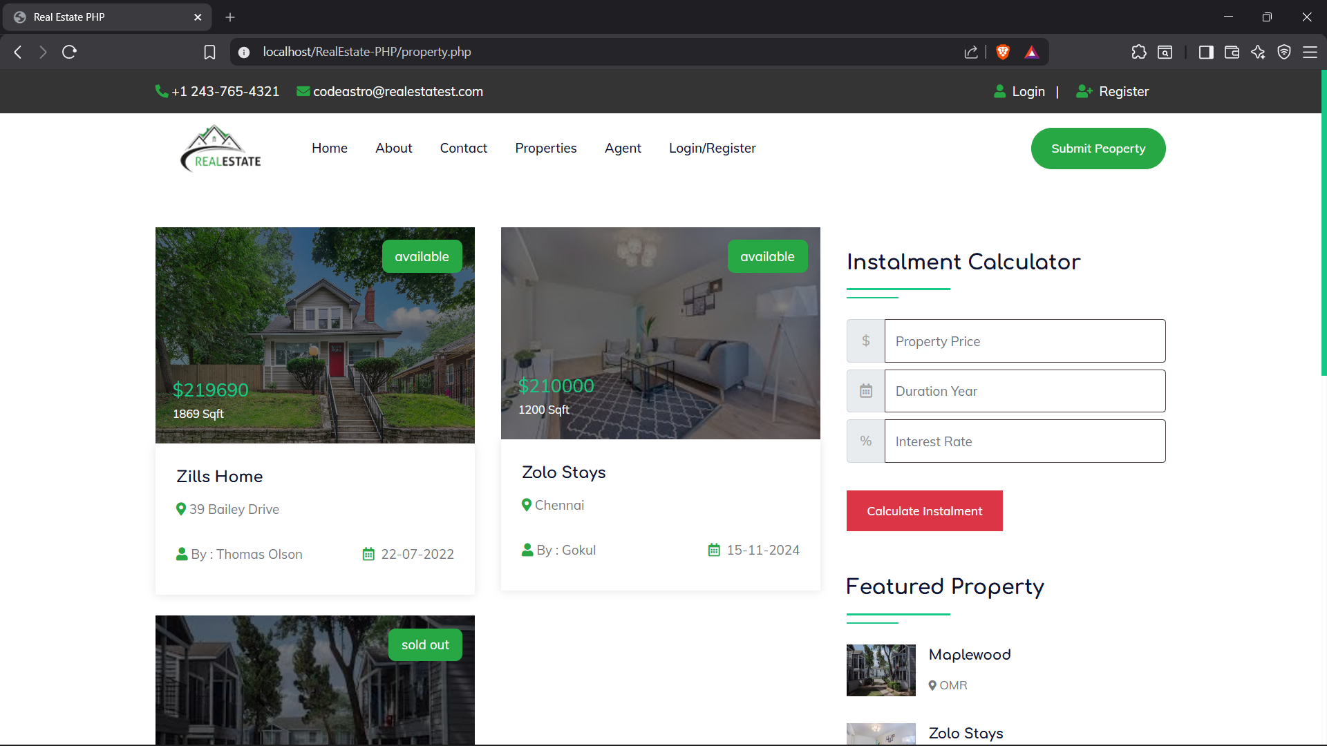 Property inventory catalogue