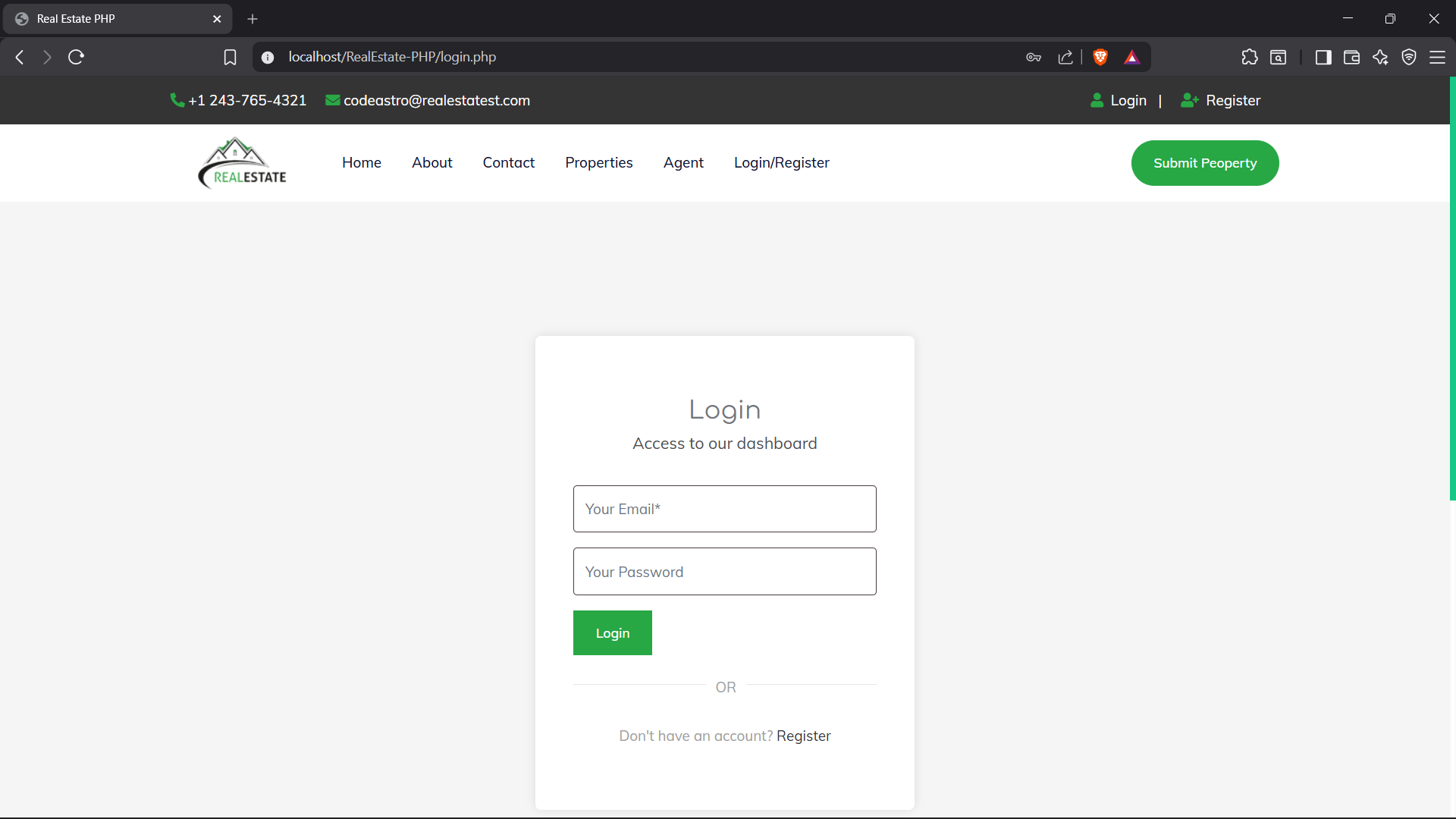 Landlord Tenant login page