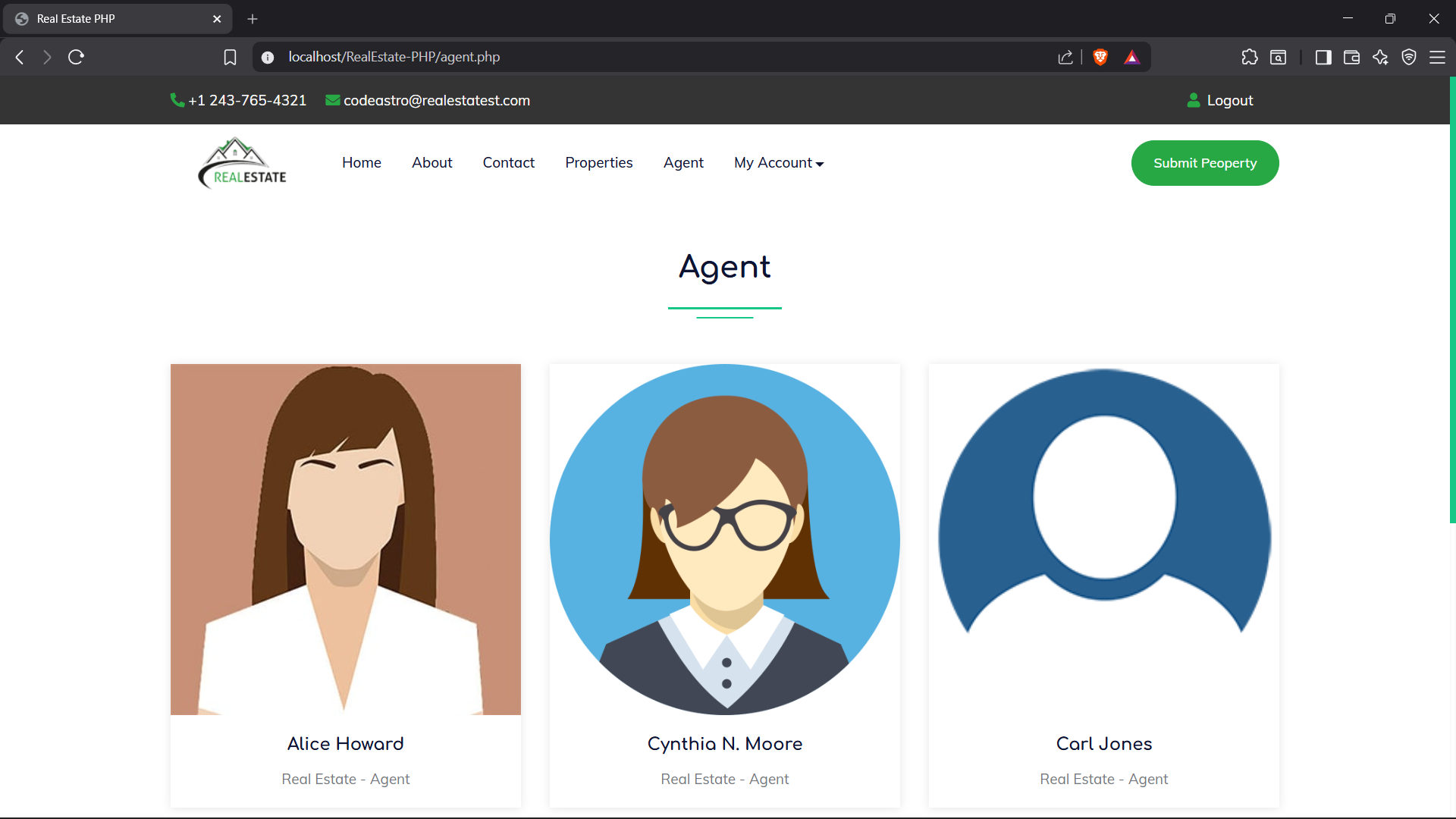 Real Estate Agent profiles list